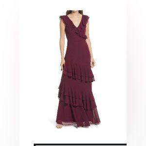 Lulus Burgundy Majesty Lace Gown